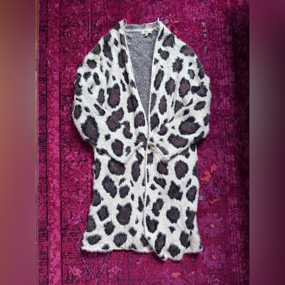 Umgee Black and White Leopard Cardigan